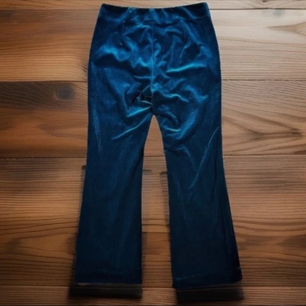 IRIS SETLAKWE Pants Womens Size 4 Turquoise Velvet Lined Straight Leg Side Zip - Picture 8 of 11
